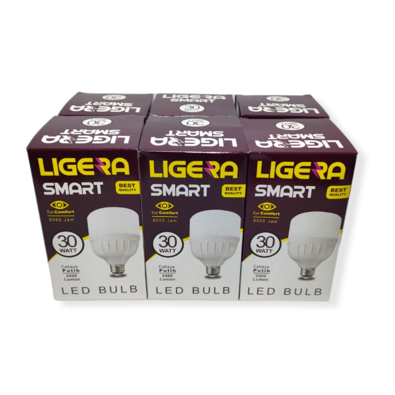 Paket 6 Pcs LIGERA Smart Lampu LED Capsule 30 Watt - Cahaya Putih