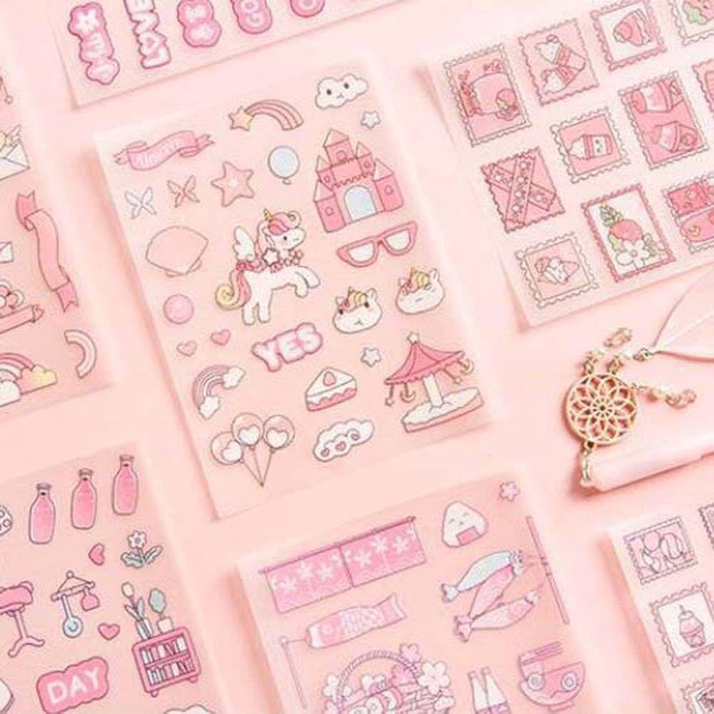 Agustinina Stiker Hias DIY Hadiah Untuk Anak-Anak Scrapbooking Flash point frosted Label Handmade Craft Diary Dekorasi Kertas