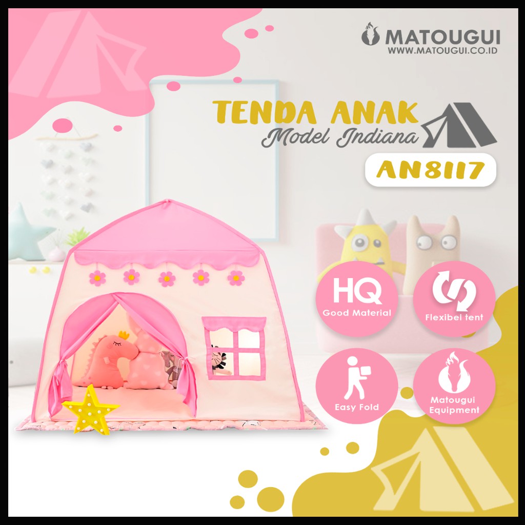 [PROMO COD] TENDA ANAK MODEL RUMAH TENDA BERMAIN PRINCESS CASTLE OUTDOOR AN8112