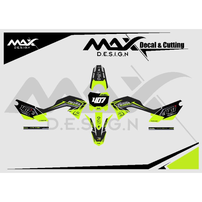 DECAL KLX BF HIJAU MUDA KOMBINASI HOLOGRAM MURAH