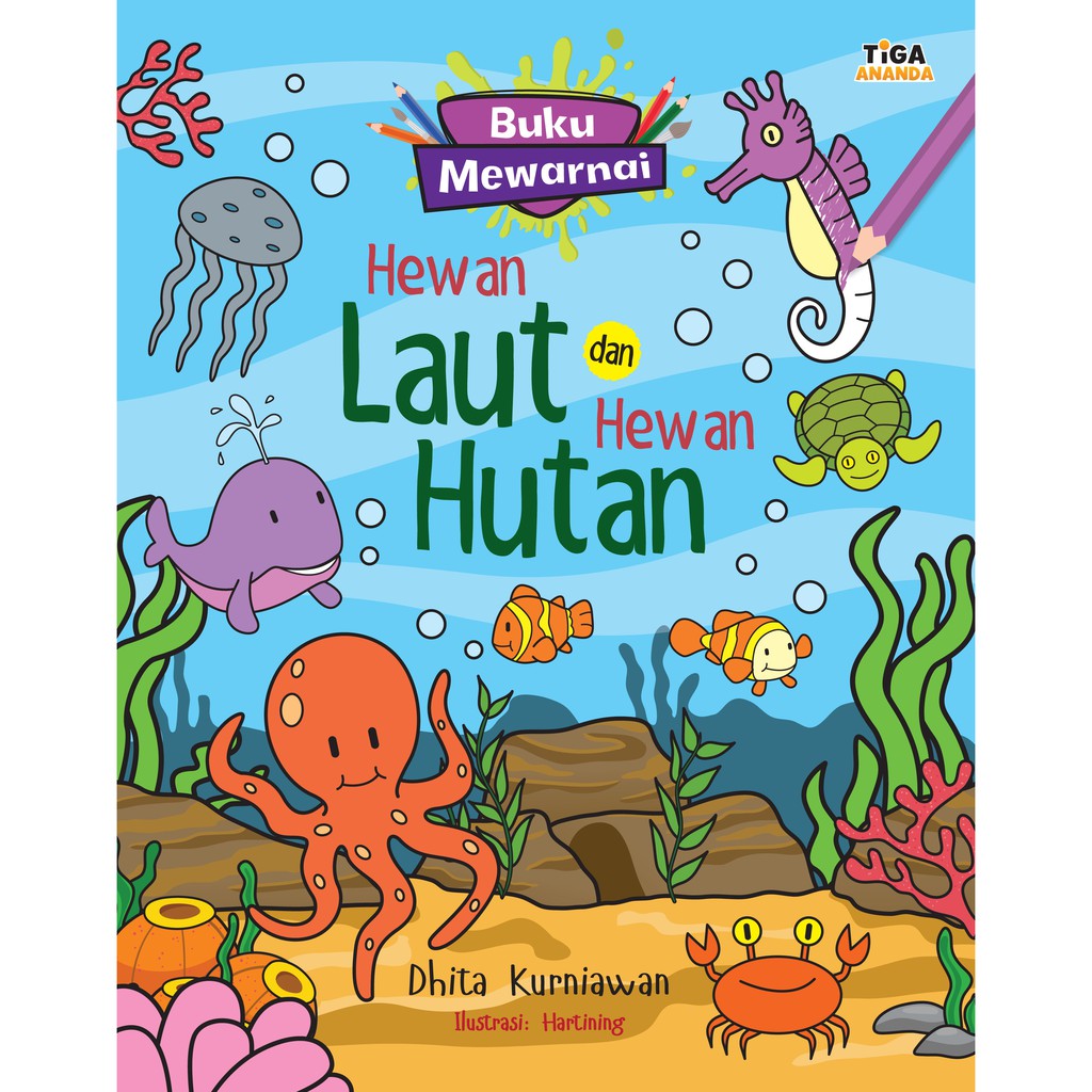 Buku Mewarnai Hewan Laut Dan Hewan Hutan Shopee Indonesia