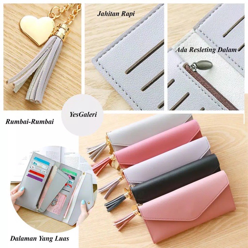 DOMPET PANJANG IMPORT MOTIF RUMBAI Juntai tassel Gantungan