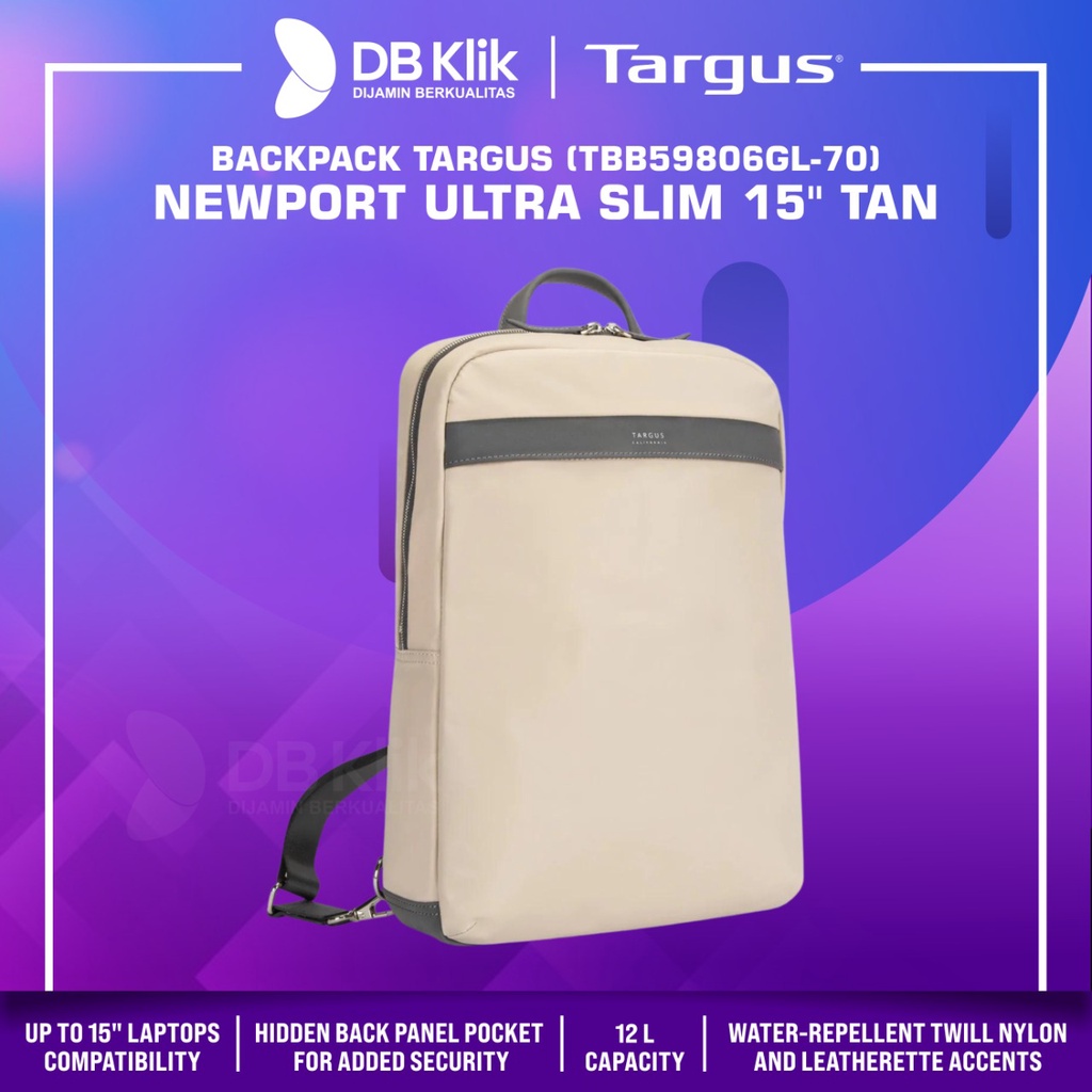 &quot;Backpack TARGUS TBB59806GL NEWPORT ULTRA SLIM 15&quot; Tan - TBB59806GL-70&quot;