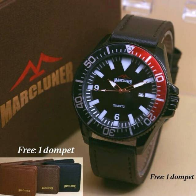 Jam Tangan Pria Marcluner Original Bonus Dompet Kulit