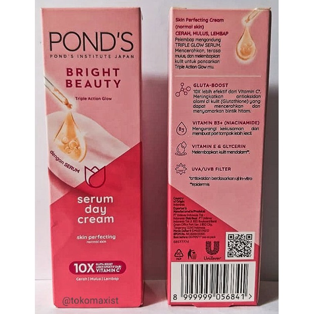 [ESTI KOSMETIK] PONDS BRIGHT BEAUTY SERUM DAY CREAM 20GR KRIM PELEMBAB WAJAH 20G 20 GR