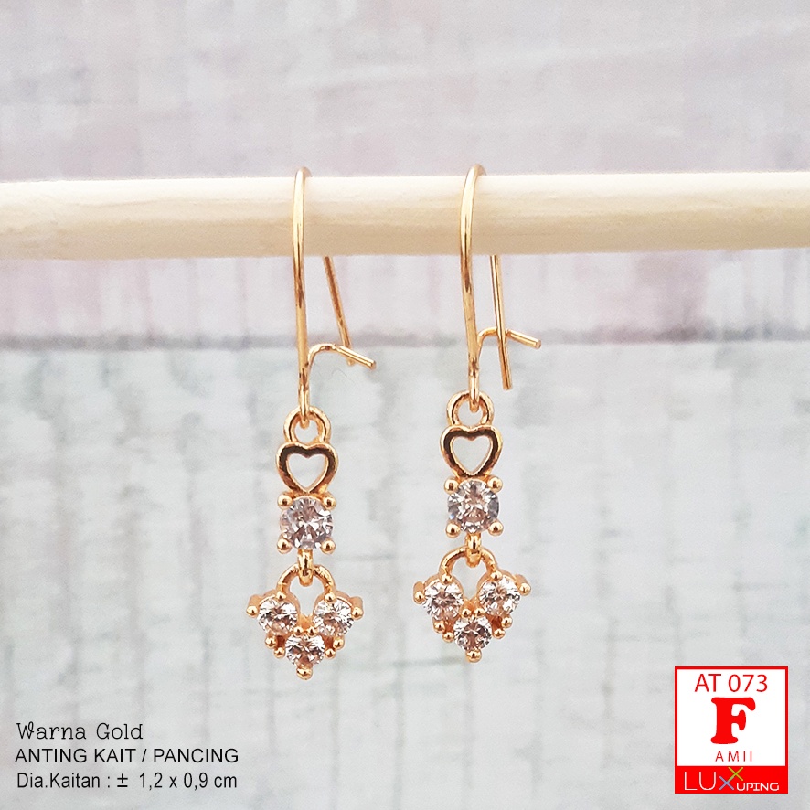AT 073  Anting Xuping Panjang Tasel Perhiasan Lapis Mas Batu Permata Luxx Xuping