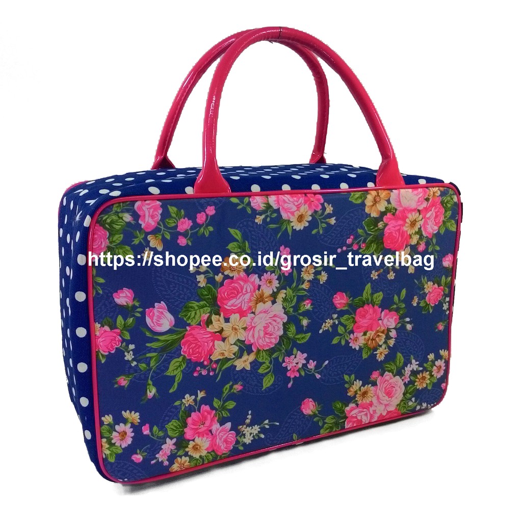 Travel bag kanvas bunga/flower