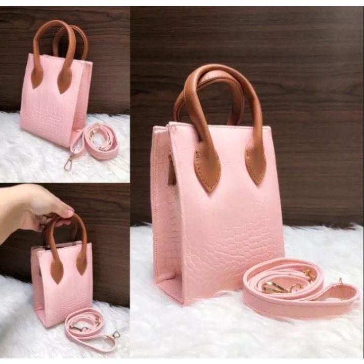 Tas selempang wanita Fit Bag croco/mini croco andin/Sling bag Korean/Tote bag