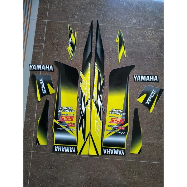 STIKER STRIPING LIS BODY MOTOR YAMAH FIZR VARIASI HITAM KUNING