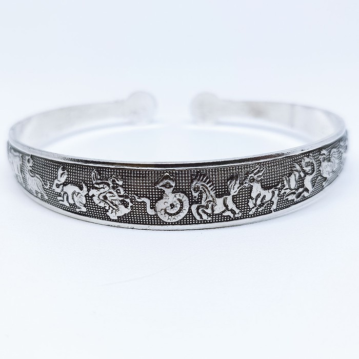 Gelang Perak 925 Sterling Silver Ukiran Shio - Gelang Pria Wanita
