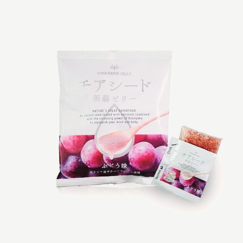 

Chia Seed Konyaku Jelly Grape Pouch/Permen Jelly Jepang Rasa Anggur