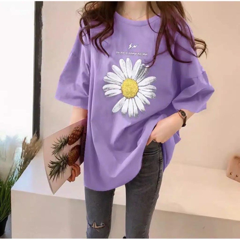 Kaos Oversize Peaceminusone / Ravia Flower  (LD 106, P65)