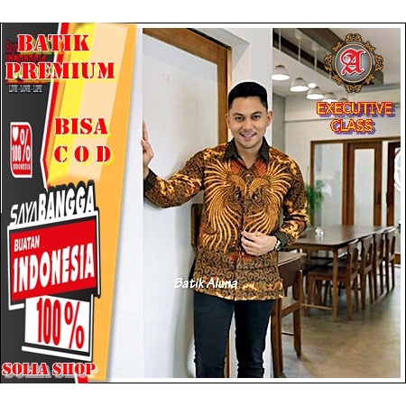 W094 Baju Batik Pria  Kemeja Undangan Pesta Lengan Panjang Katun Premium Original