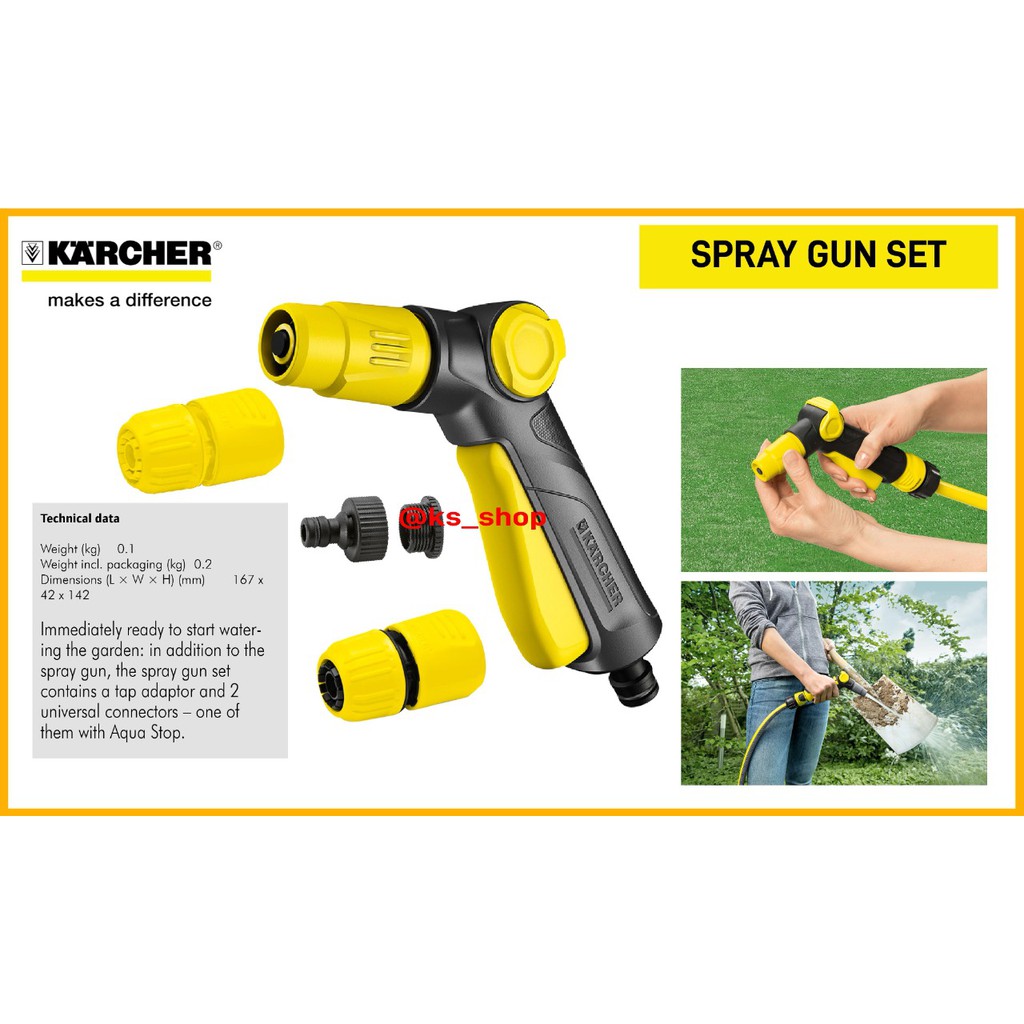 KARCHER SPRAY GUN | SPRAY GUN SET DENGAN SELANG COUPLING DAN ADAPTOR