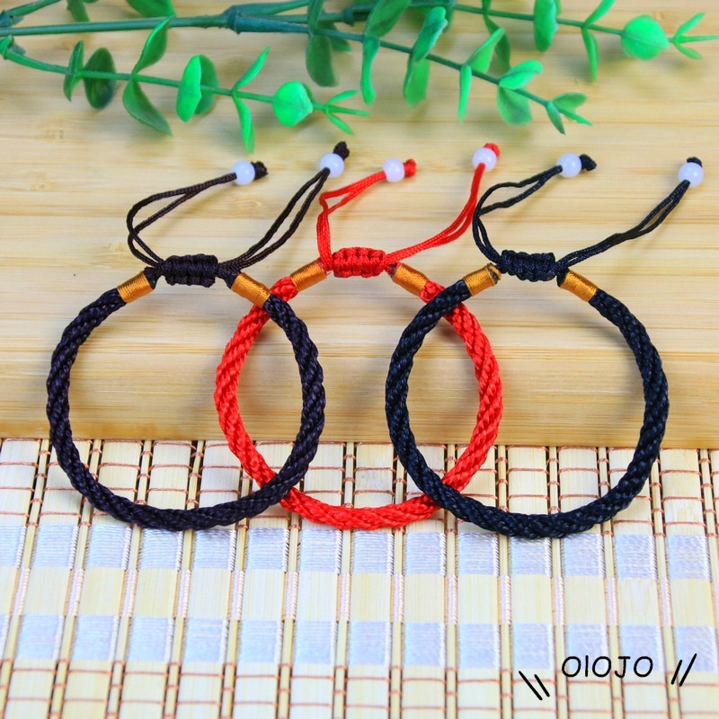 1pc Gelang Tali Handmade Warna Merah Untuk Pasangan - ol