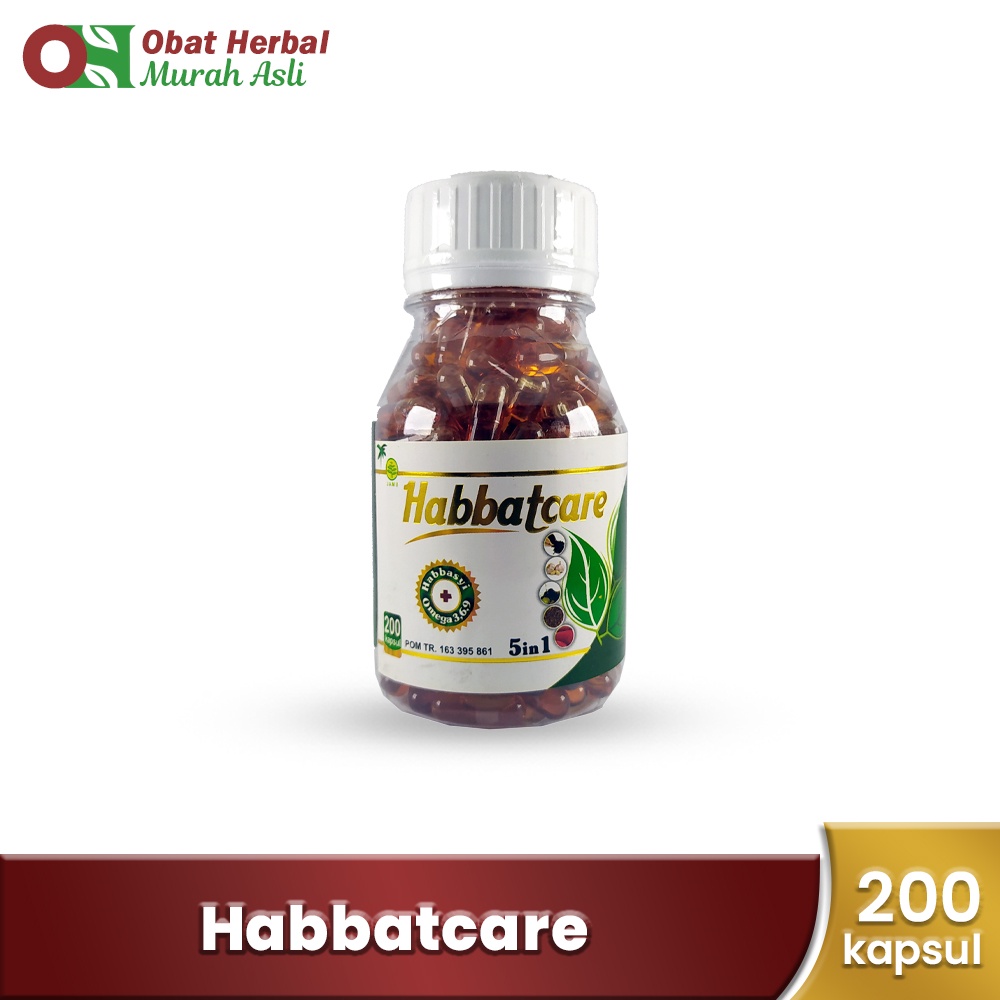 Habbatcare 5 In 1 200 Kapsul - habbat care 200 HERBAL Obat Hipertensi - Jantung Dan Ginjal - Mengatasi nyeri lambung bagi diabetes - Menurunkan kadar kolesterol - Menembah stamina - Mencegah komplikasi jantung dan ginjal - Membantu meningkatkan kadar DHA