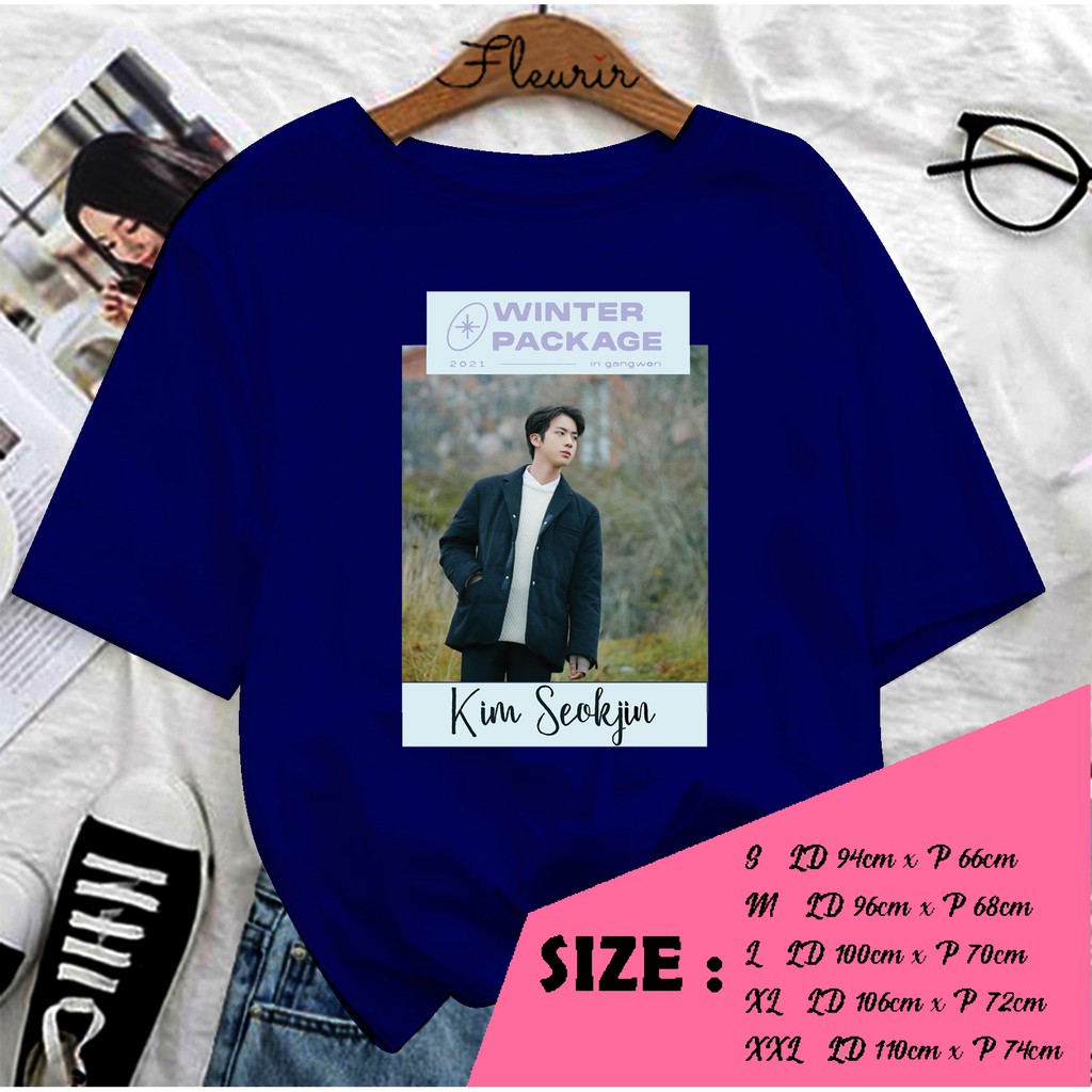 FLEURIR - KAOS SEOKJIN  WINTER PACKAGE WANITA DEWASA LENGAN PENDEK TEE UNISEX OVERSIZE JUMBO