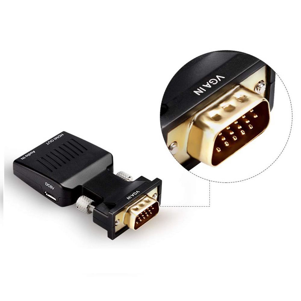 Rebuy Adapter Converter Vga Ke Hdmi 1080p Dengan Output Video + Audio Untuk Laptop / Pc