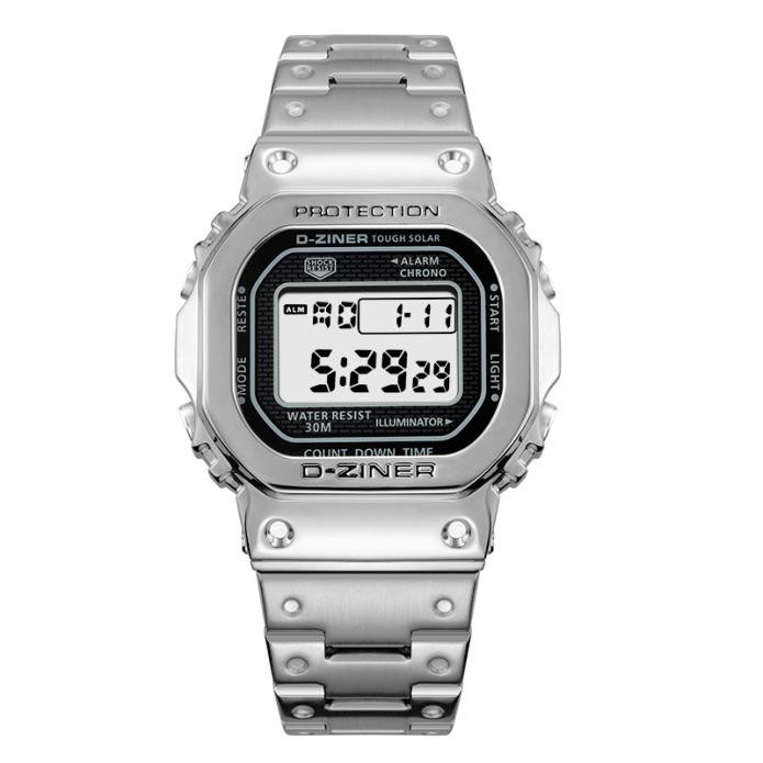 D-ziner 8247 - Jam Tangan Pria Murah - Digital Quartz - Anti Air - Full Stainless -  Original