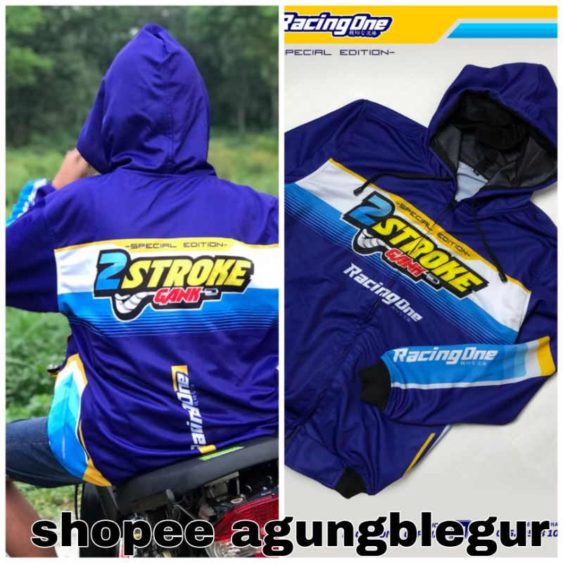 jaket 2 stroke racing gank / jaket full printing 2tak / jaket hoodie fiz r satria two strok / jaket 