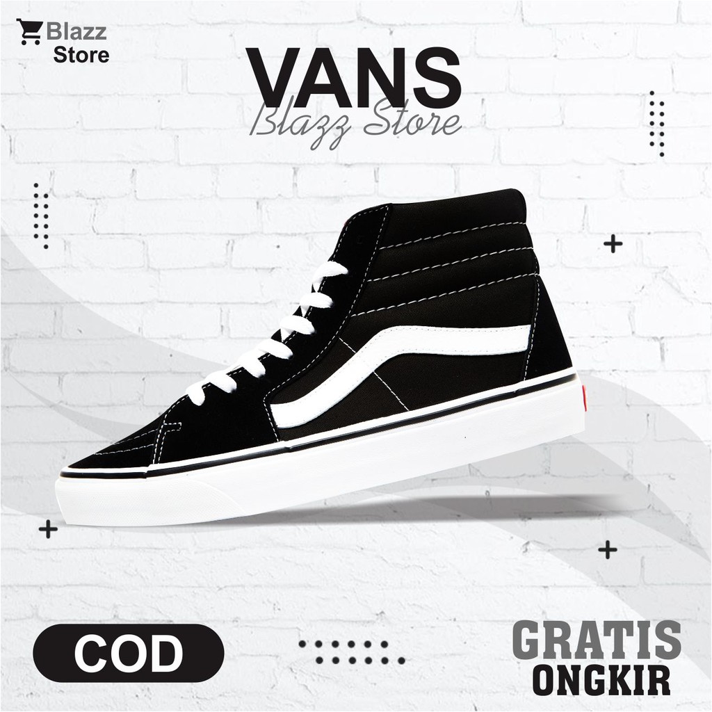 Sepatu Vans Old School Tinggi Original Sneakers Kets Pria Wanita Murah Import ( BISA COD )