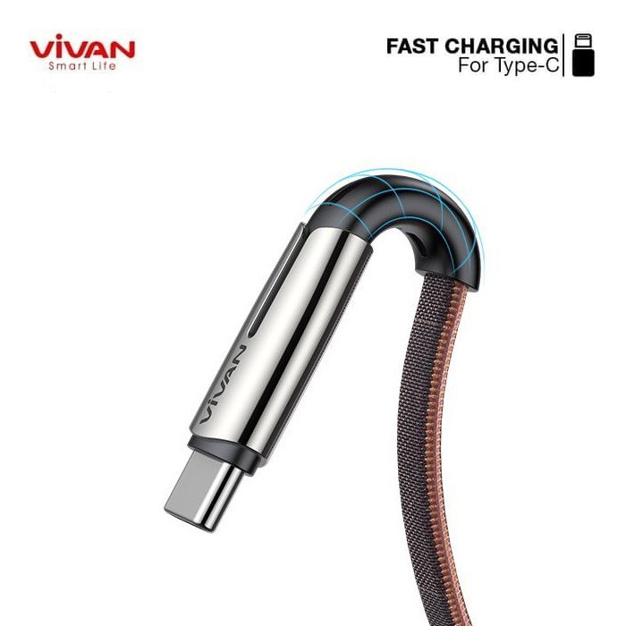 Kabel Data Fast Charging Vivan BTK-C 1M Cable Data Type C 3A USB-C - Garansi Resmi 1 Tahun