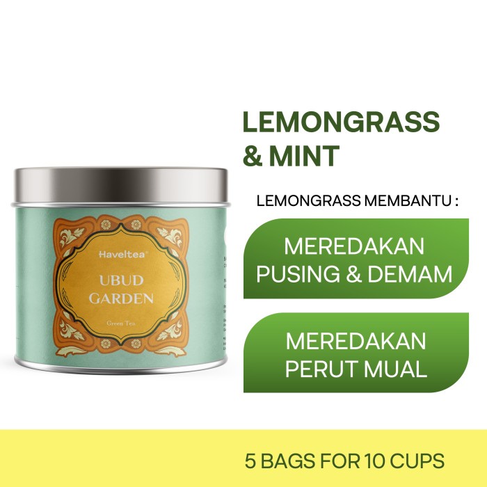 

TEH-DAUN- UBUD GARDEN | MINI TIN | HAVELTEA | TEH REMPAH | TEH HIJAU SERAI MINT - LOOSE LEAF 15G