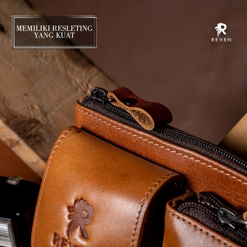 REVEN LEATHER -Waistbag  Multifungsi