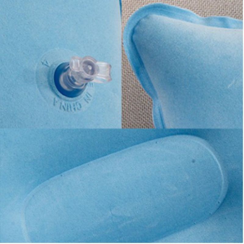 Bantal Angin Tiup Bahan Bludru Untuk Sandaran Kursi Sofa Mobil Inflatable Travel Pillow Air Udara