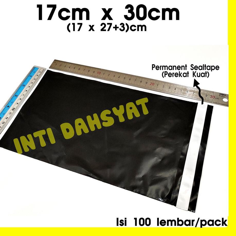 

REAL PICT ! BIG SALE POLYMAILER HITAM GLOSSY 17x30 Isi +/-100lembar Plastik Amplop Poly Mailer Kemas