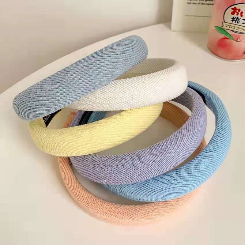 Bando-153 /Bando Korea Spons Fluffy Furing Warna Permen / Headband Fluffy Wrinkle Sponge Candy Color