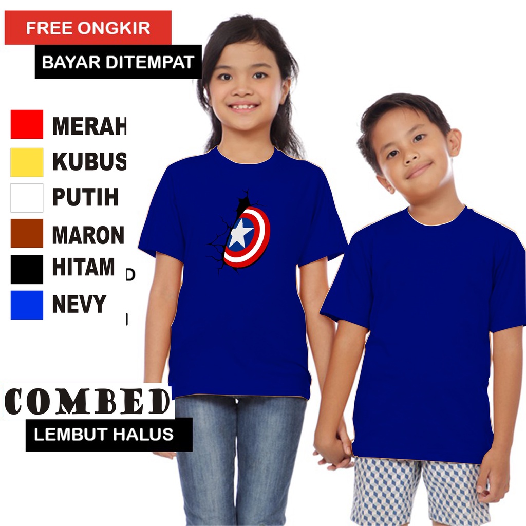 Promo Kaos  Captain America DTF HENG Super Hero Marvel Anak Anak  Lengan Pendek Combed 30S Atasan Anak2 cowok cewek Kaos Murah kaos anak kartun kaos anak anime kaos anak murah kaos anak hits kaos viral