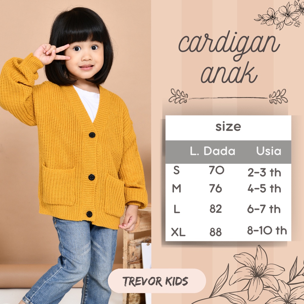 LOCY Sweater Cardigan Rajut Anak Usia 2-10 Tahun Rajut Halus Premium / Cardigan Rajut Anak Perempuan