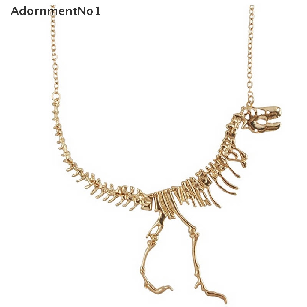 (AdornmentNo1) Kalung Rantai Dengan Liontin Dinosaurus Gaya Punk Untuk Wanita