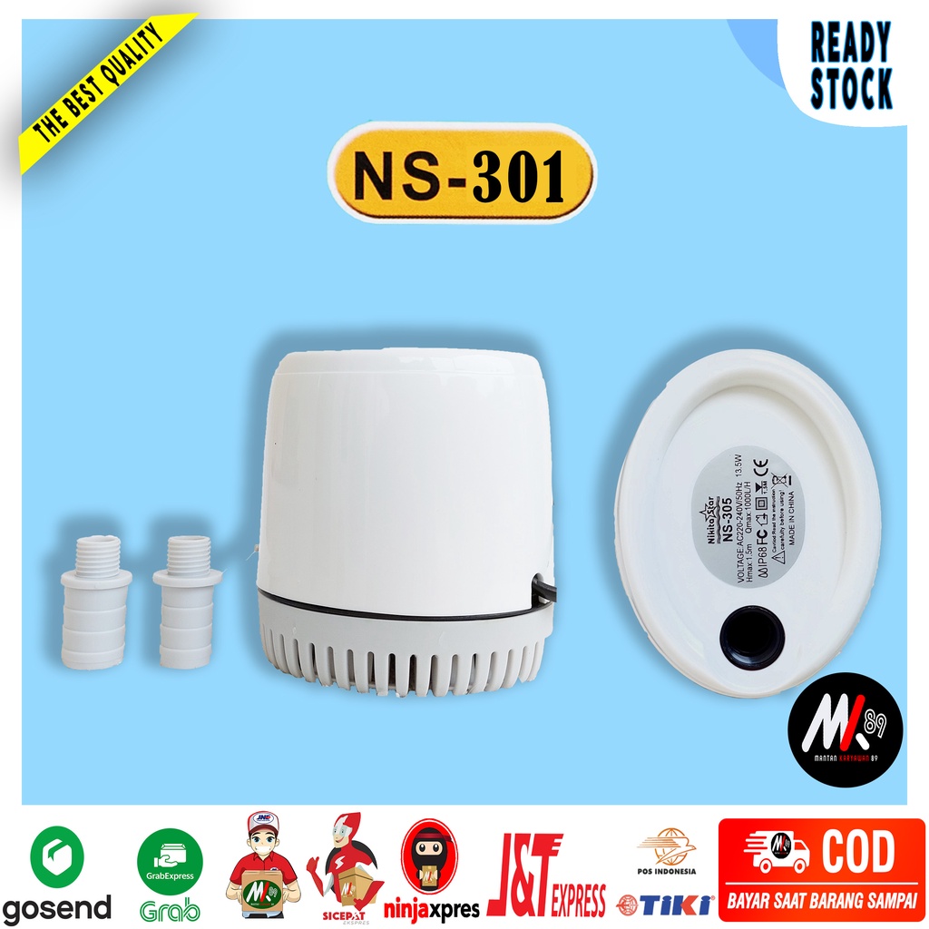 Pompa Air Aquarium Celup Nikita Star NS 301 Putih Hemat Listrik Murah Original Aksesoris Filter Kebu