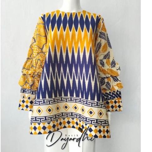 Wow Murah Meriah.. Batik zigzag kuning blouse batik wanita jumbo batik warna kuning baju batik wanit