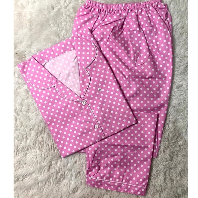 BAJU TIDUR WANITA / PIYAMA WANITA KATUN MOTIF POLKADOT CP