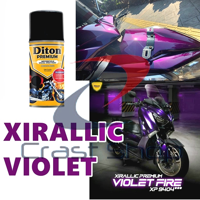 Cat Pilox Semprot Diton Premium XP 9404 Xirallic Violet Fire 400cc Warna Ungu Jingga Sepeda Motor Mo