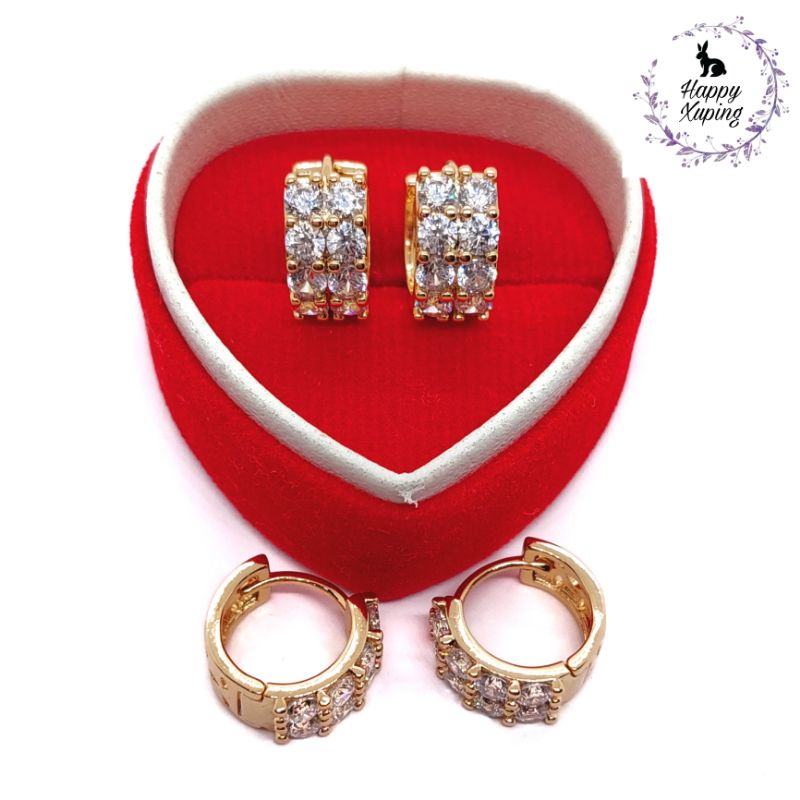 ANTING XUPING ASLI TITANIUM FASHION KOREA LAPIS-EMAS MODEL JEPIT MATA LISTRING XUPING ORIGINAL