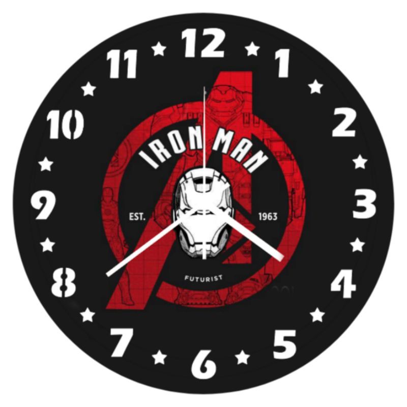 Jam dinding iron man 001.