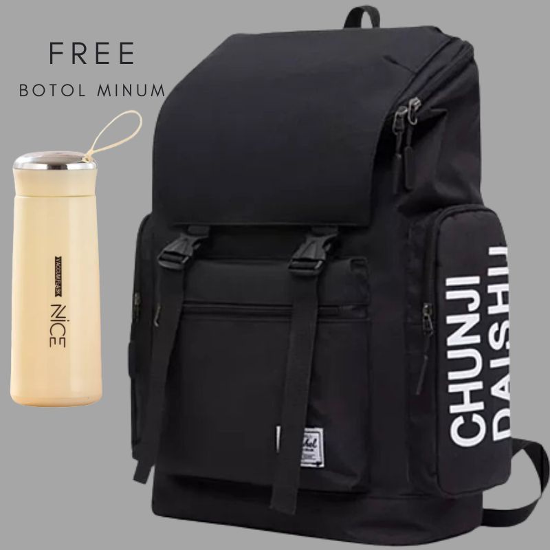 DK_AXEE - CHUNJIII Tas Ransel Kapasitas Besar Perjalanan Luar Ransel Portable Pria Wanita