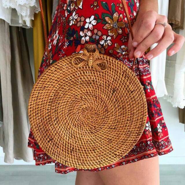 

Tas rotan ate bali bulat pita 20