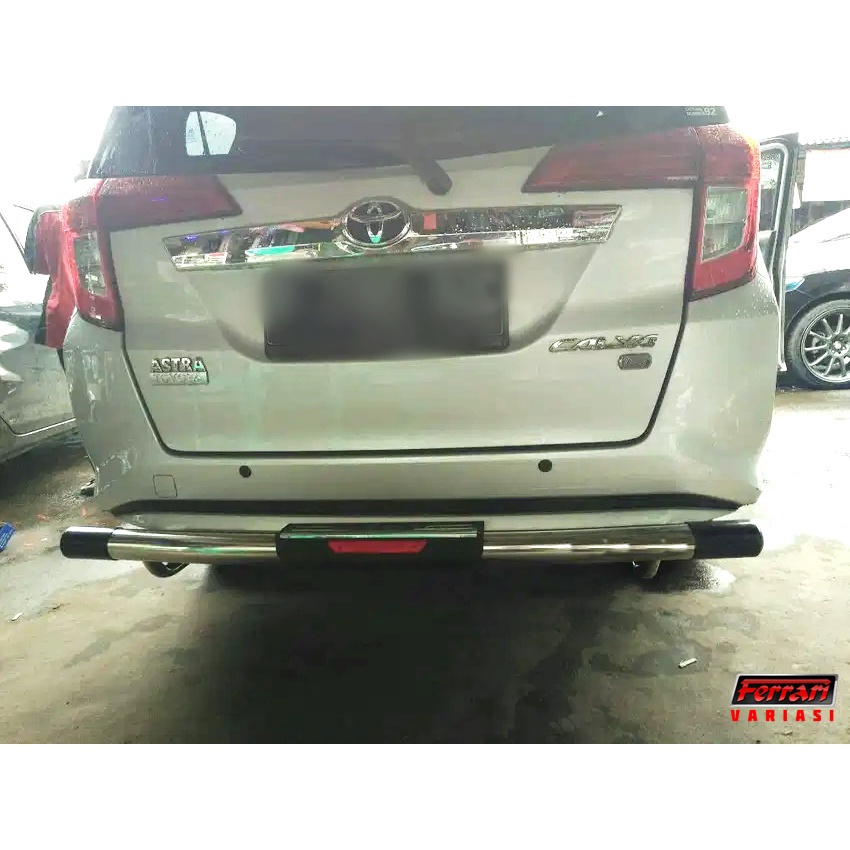 bumper belakang mobil Calya / Sigra stainless ferrari variasi
