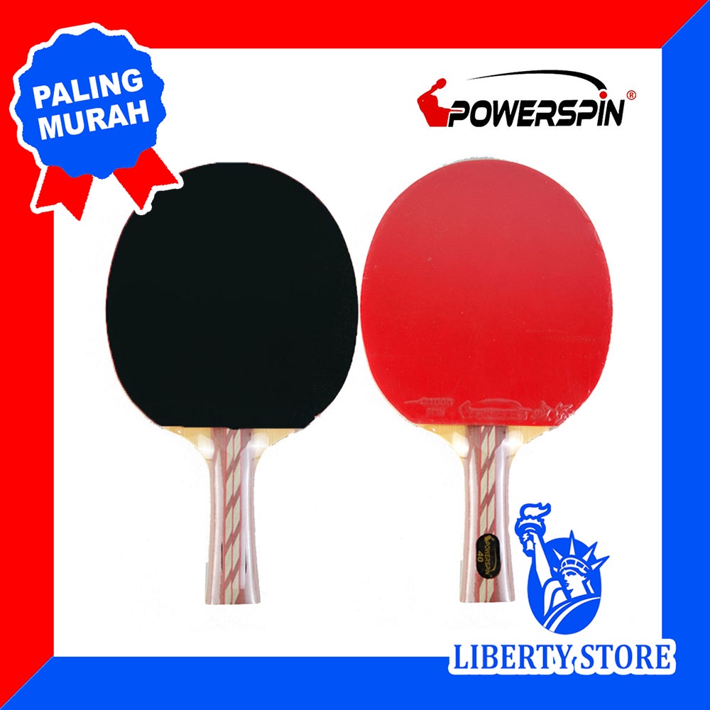 Bet Pingpong Tenis Meja Original POWERSPIN 40 + Tas Cover