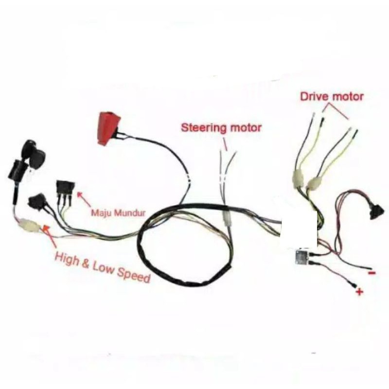 rangkean kabel 7Pin mobil mainan aki anak