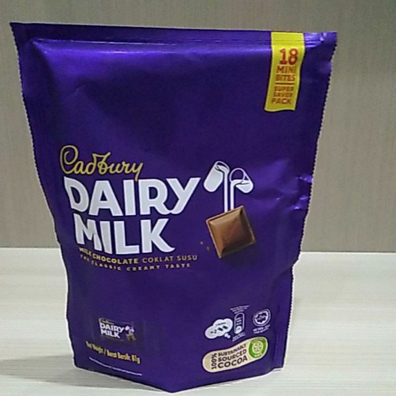 Jual Cadbury Dairy Milk Coklat Mini Bites 18 Pcs Indonesia|Shopee Indonesia