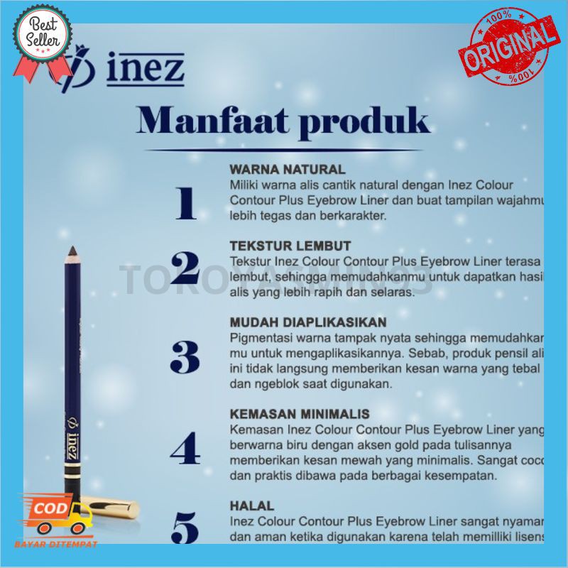 Inez Colour Contour Plus Eyebrow Liner Murah