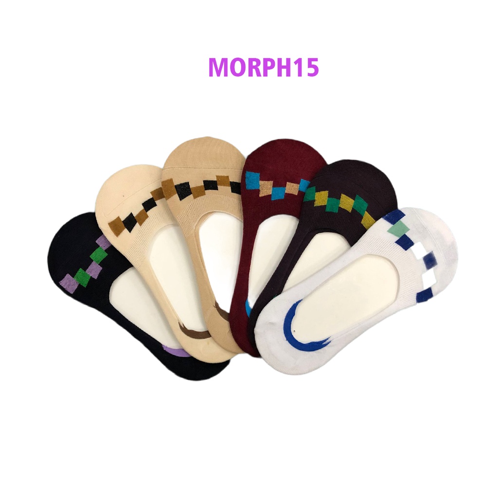 Kaos Kaki Pendek Wanita Invisible Korea Style Hidden 1Pasang (Bahan Katun)(Campur)-7