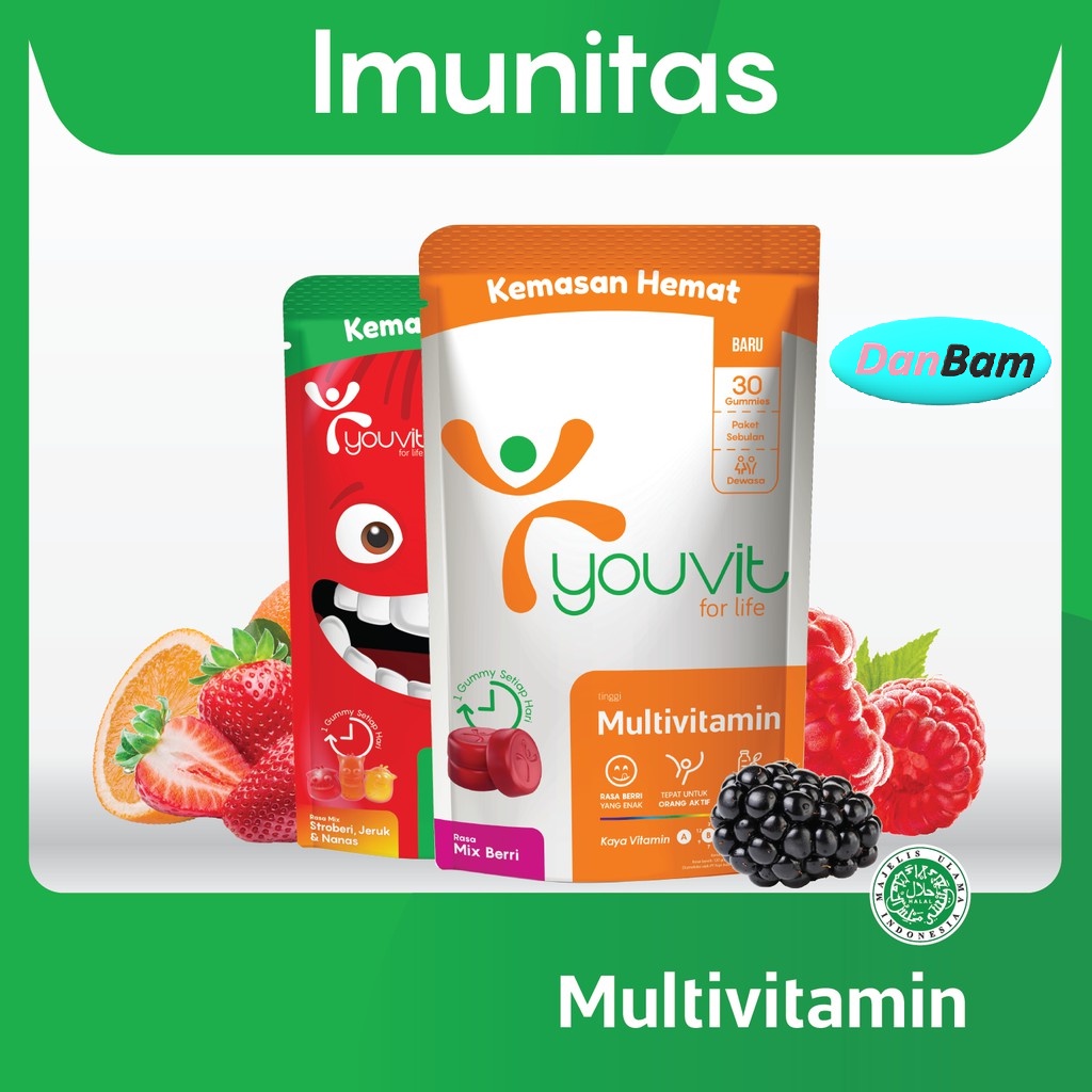 1 Pouch Youvit Multivitamin Dewasa dan 1 Pouch Youvit Multivitamin Anak