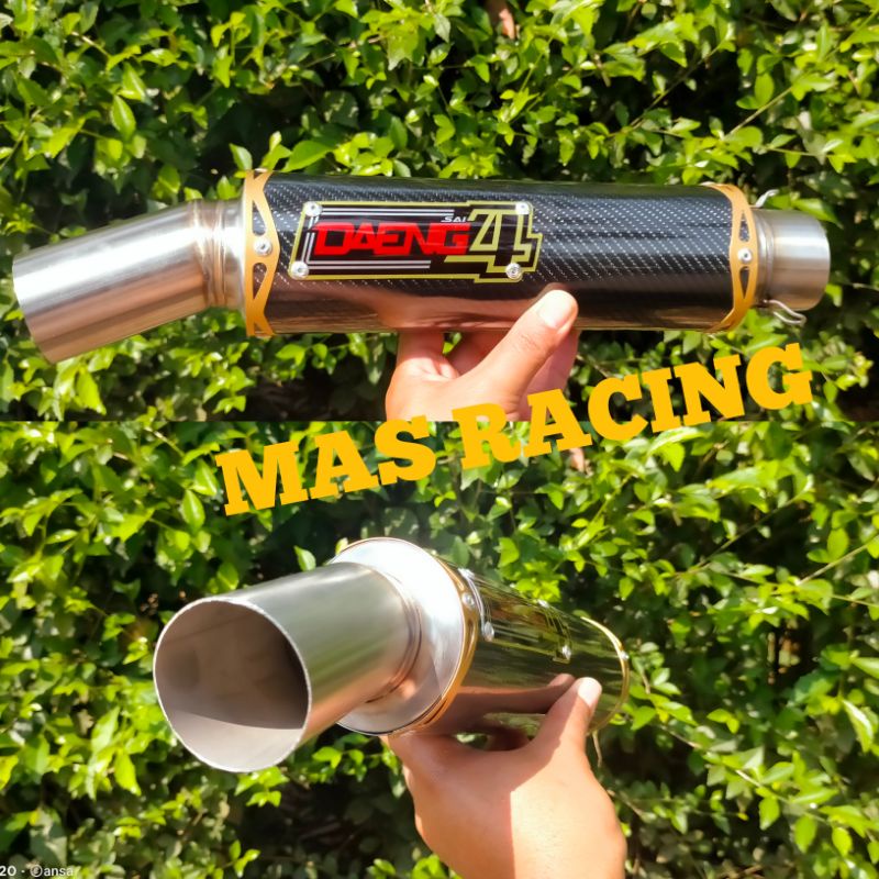 knalpot daengsai4 Inlet 50 karbon Vixion/CBR/Verza/R15/Vario/Mio/beat/nmax/aerox/PCX/adv/Lexi/dll